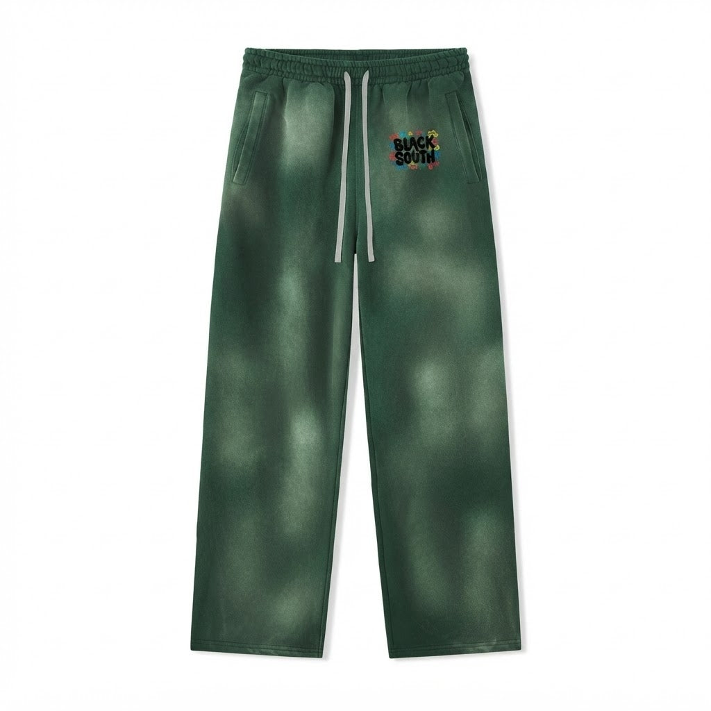 BEESMOOVE BlackSouth Sunfade Wide Leg Fleece Sweatpants
