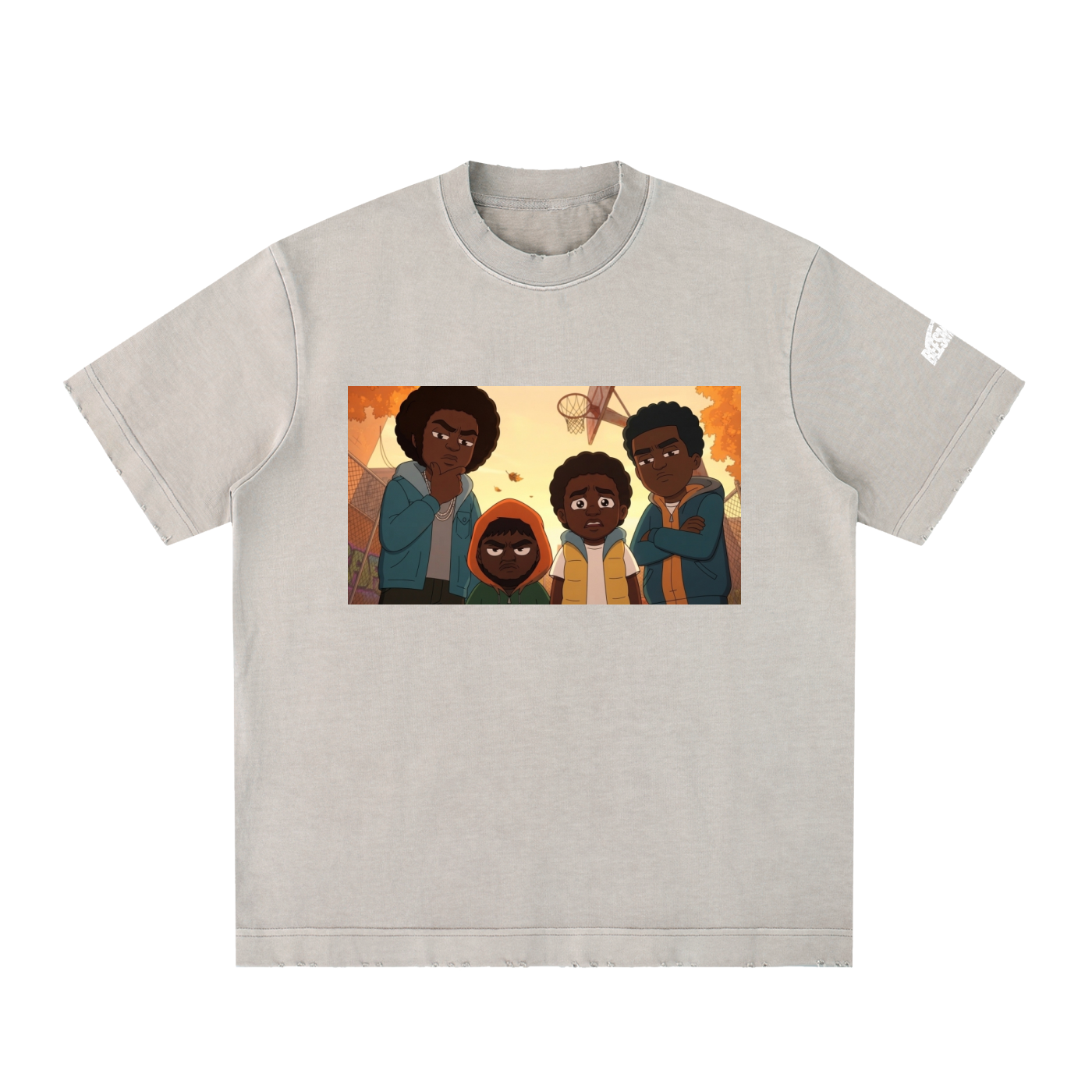 Beesmoove Blacksouth The squad Vintage Washed Frayed T-Shirt