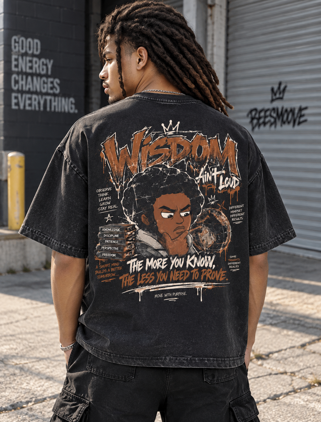 Beesmoove Blacksouth WISDOM AIN’T LOUD Boxy Tee