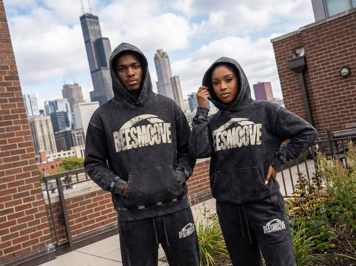 BEESMOOVE “Cold Era” Vintage Drop Heavyweight  Hoodie