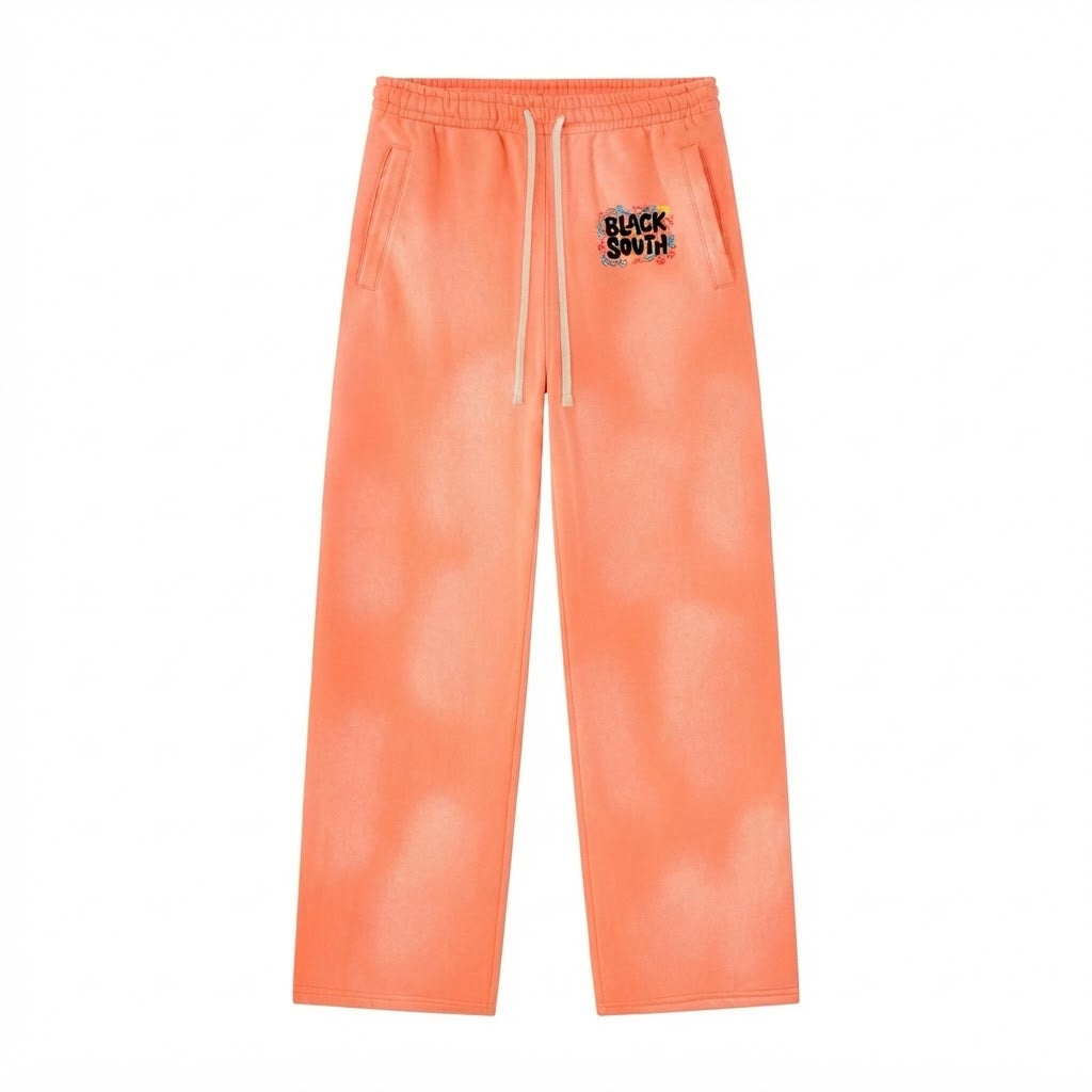 BEESMOOVE BlackSouth Sunfade Wide Leg Fleece Sweatpants