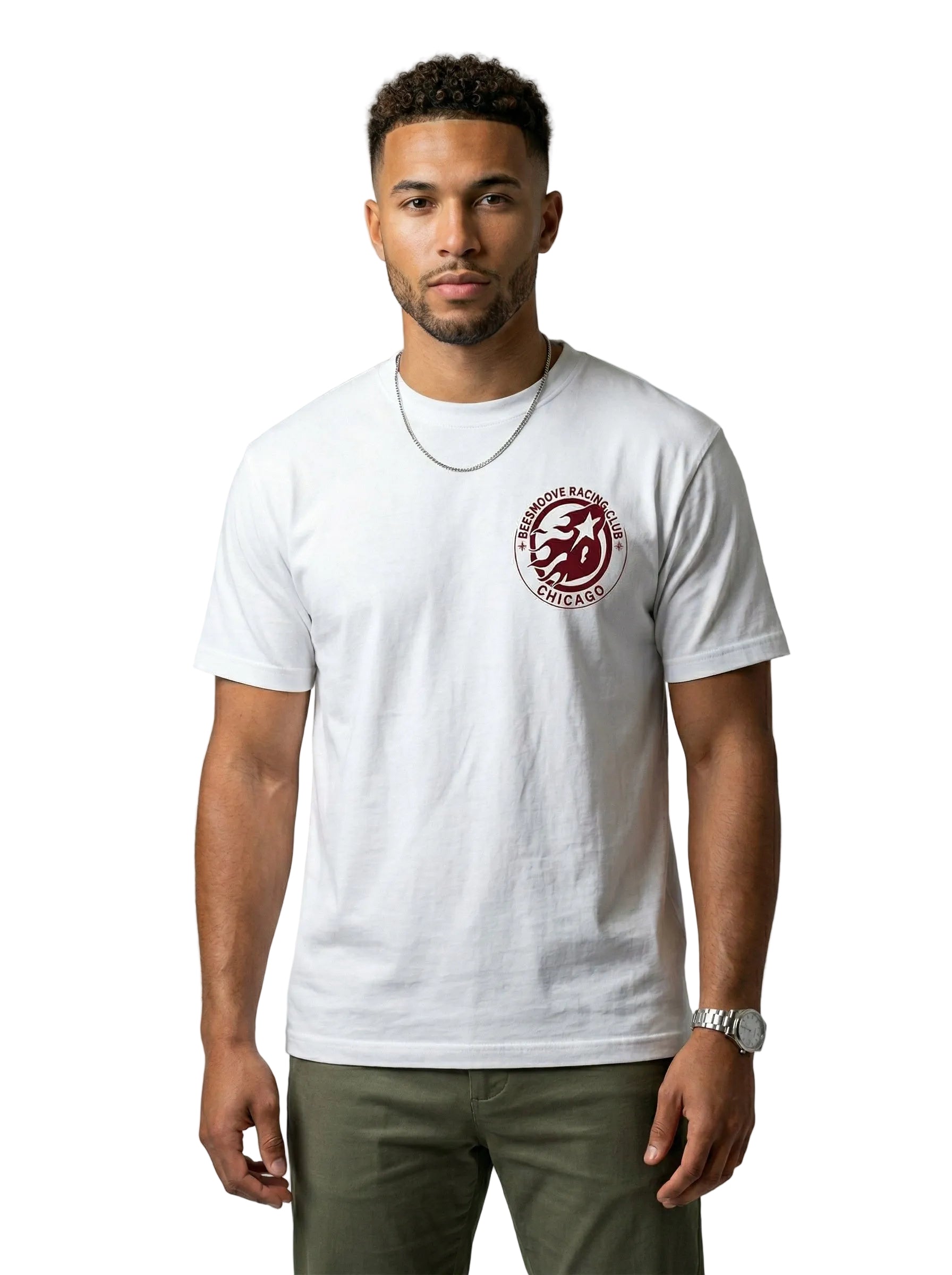 BEESMOOVE Racing Club: Flame Mark Edition White TEE