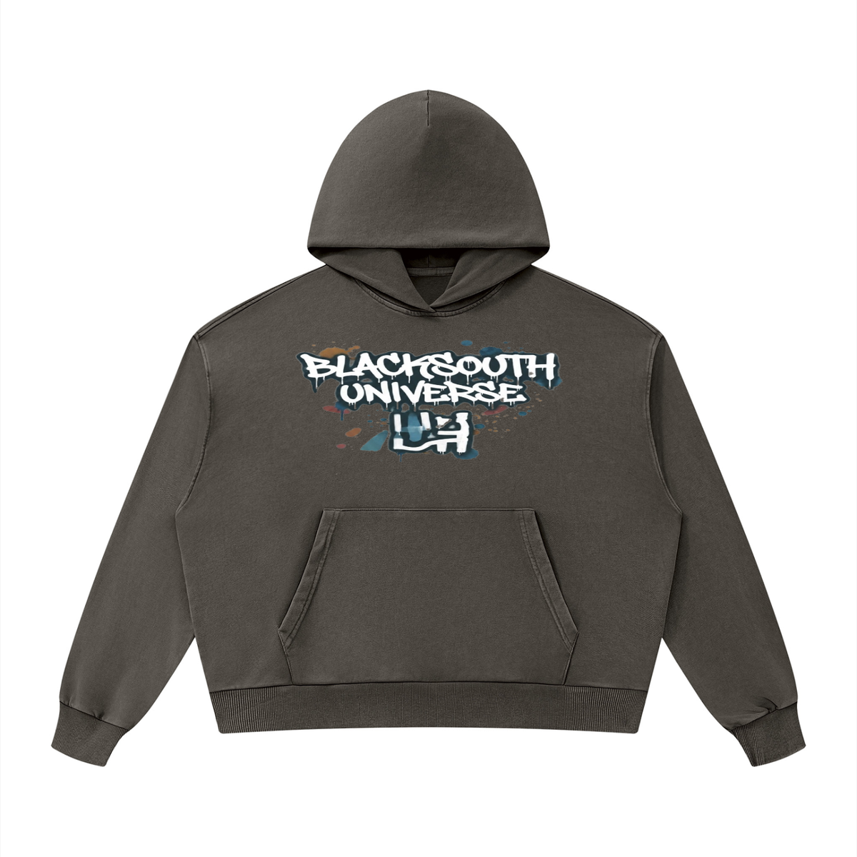 BEESMOOVE BlackSouth art of war Mineral Wash Boxy Hoodie