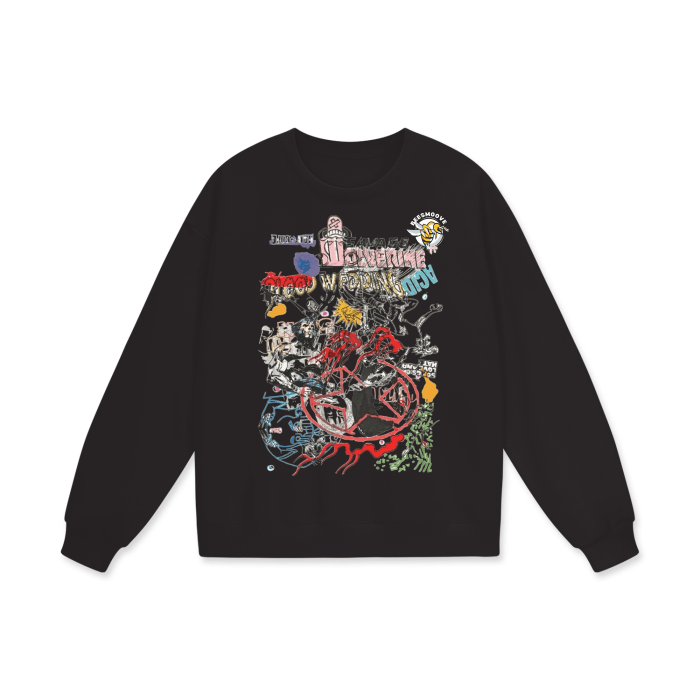 Beesmoove Chaotic Canvas Drop Shoulder Oversized Sweatshirt - Beesmoove 