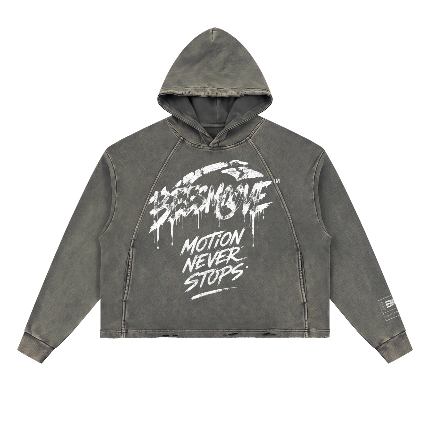 Vintage Washed Frayed-Hem Hoodie