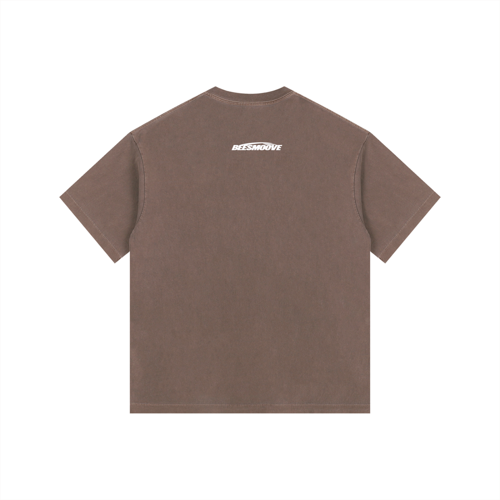 BEESMOOVE quiet stage Vintage Washed Oversized Cotton T-Shirt