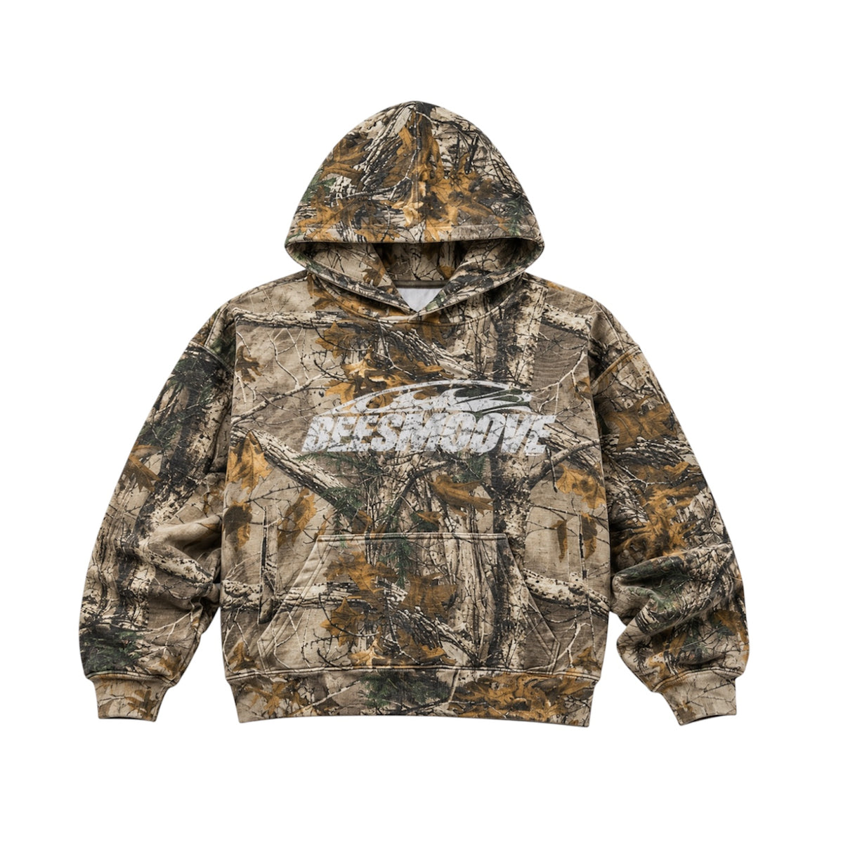 BEESMOOVE Shadow Forest Camo Boxy Hoodie