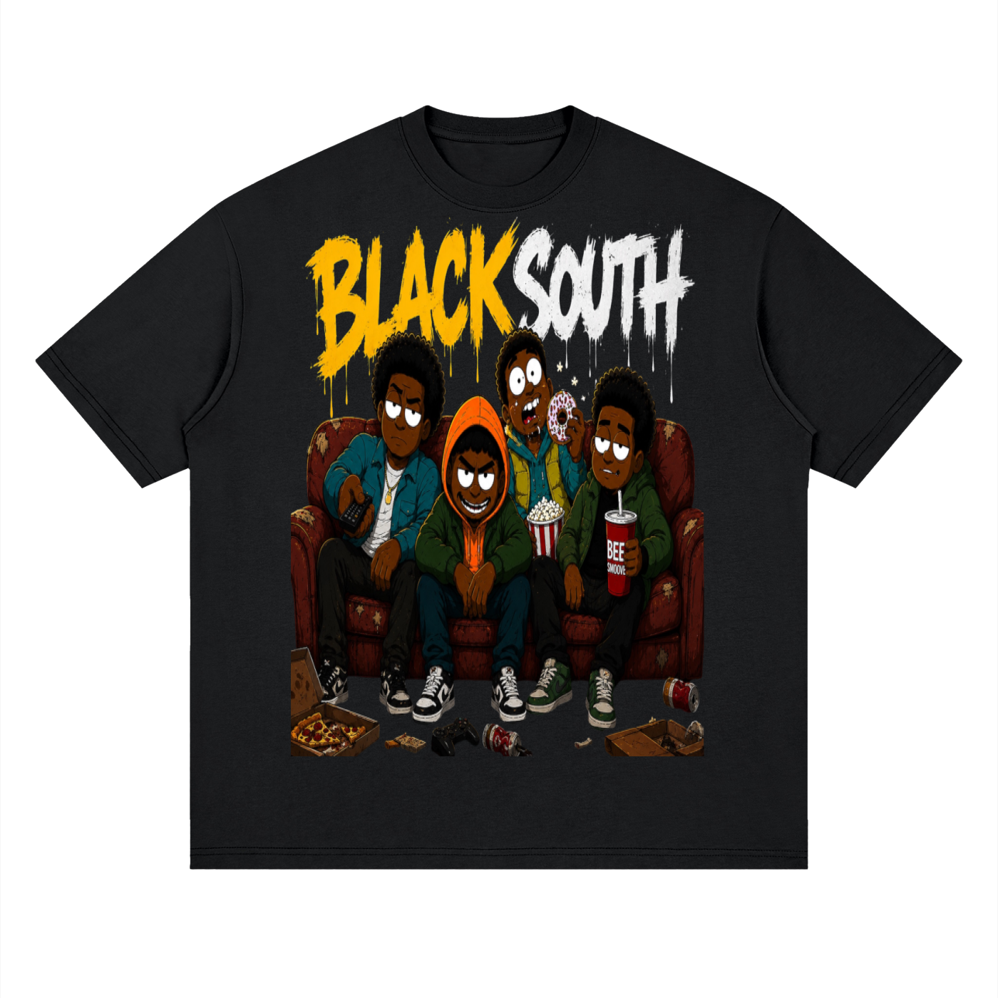 Beesmoove BlackSouth: Couch Chronicles  Loose Drop Shoulder T-Shirt