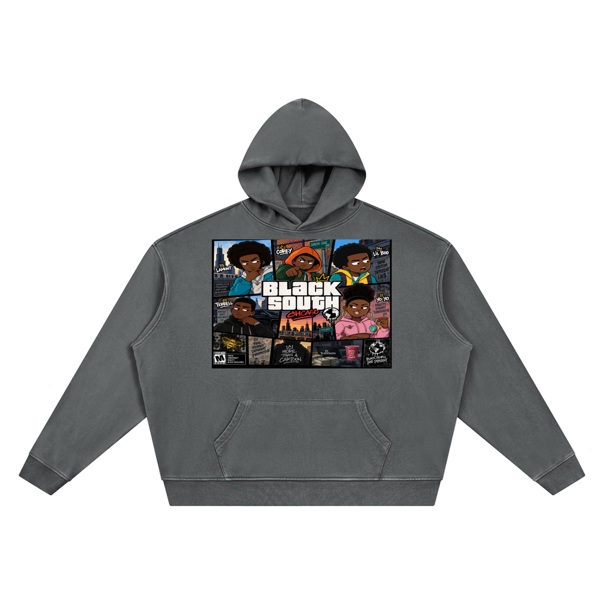 Beesmoove BlackSouth: THE CHICAGO CHAPTER HOODIE Boxy Hoodie