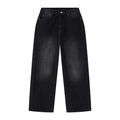 Beesmoove Men's Vintage Wash Wide Leg Jeans