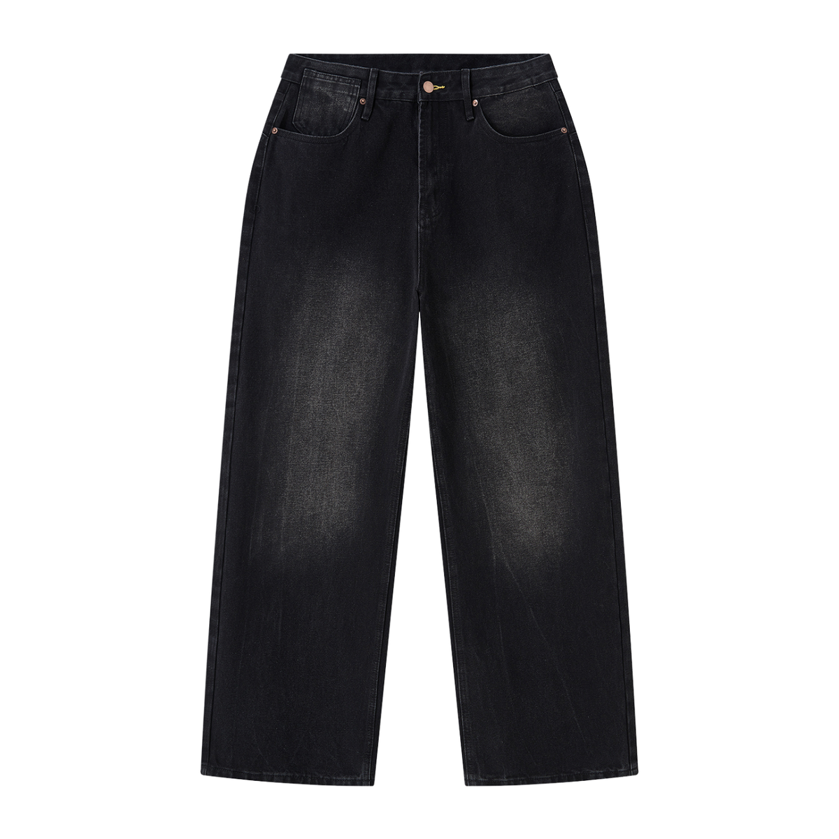 Beesmoove Men's Vintage Wash Wide Leg Jeans
