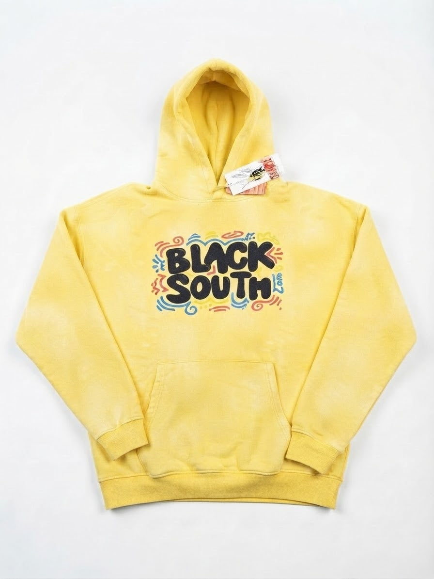Beesmoove Blacksouth Sunfade Frayed Fleece Hoodie