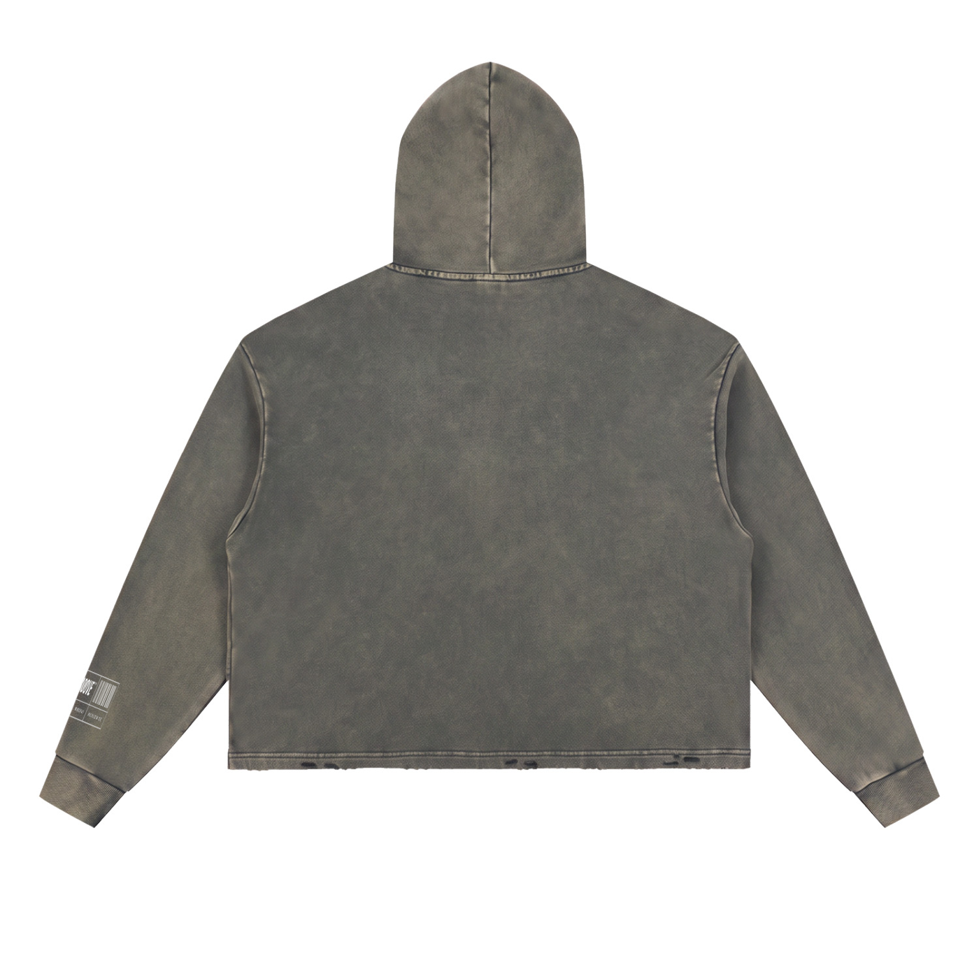Vintage Washed Frayed-Hem Hoodie
