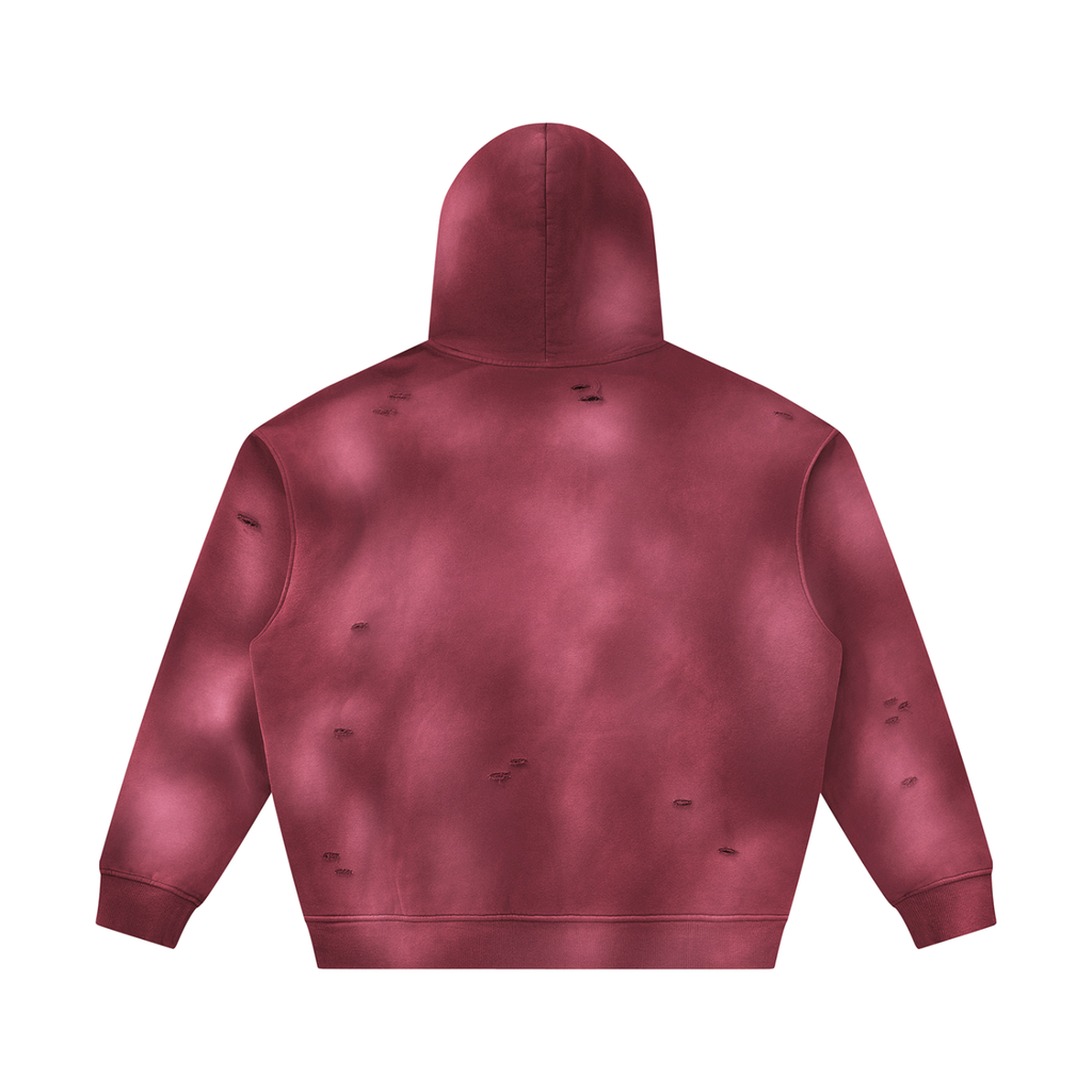 BEESMOOVE BlackSouth Sunfade Frayed Fleece Hoodie