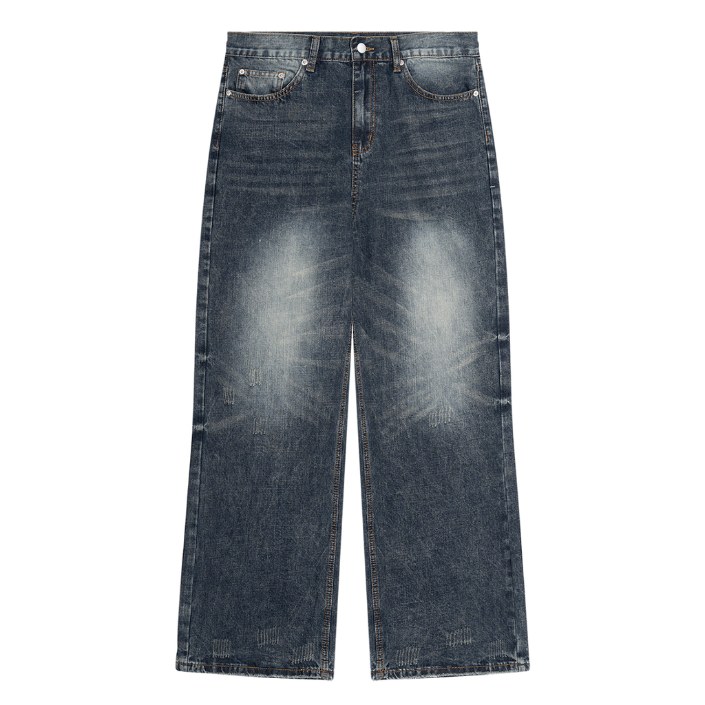 Beesmoove Men's Vintage Wash Denim Jeans