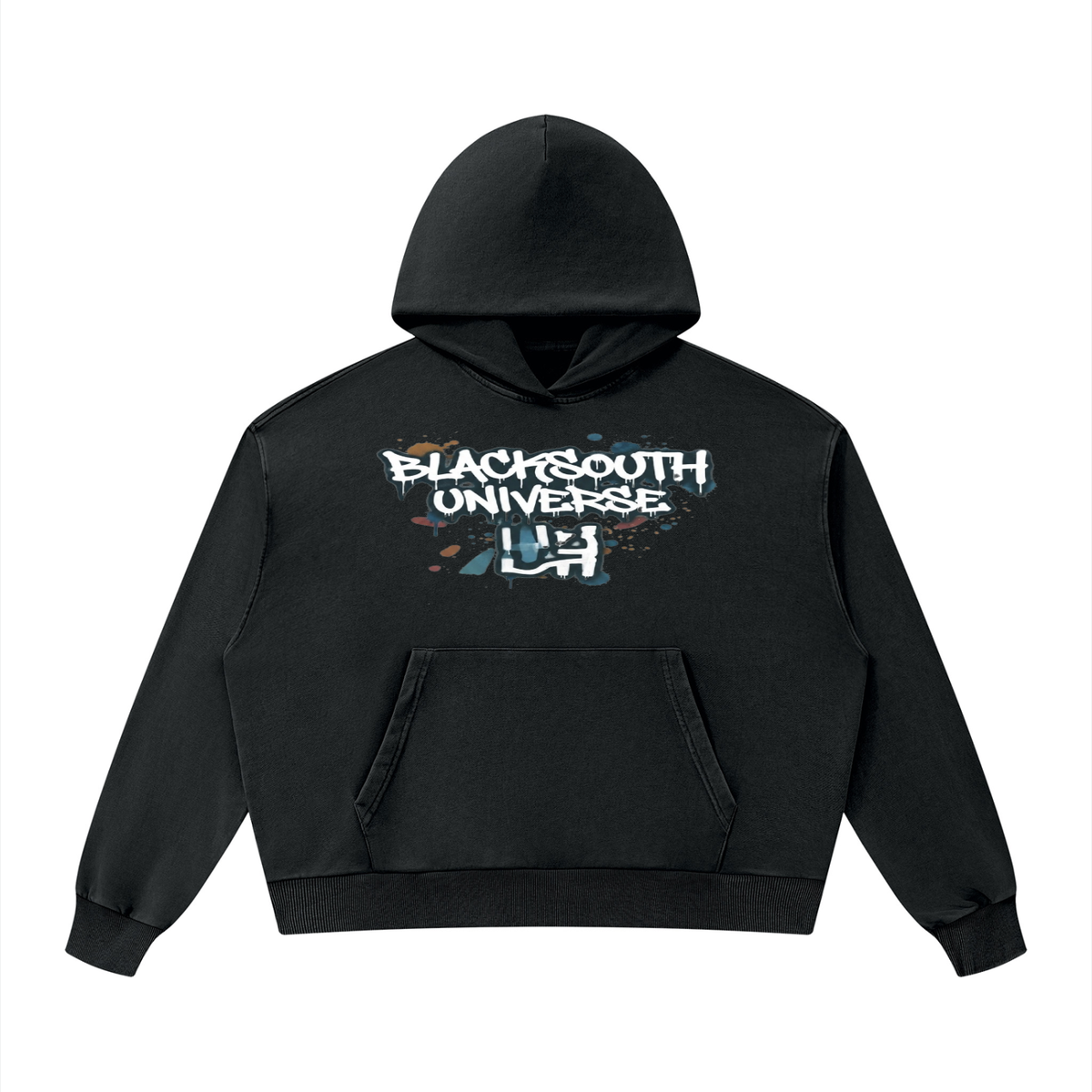 BEESMOOVE BlackSouth art of war Mineral Wash Boxy Hoodie
