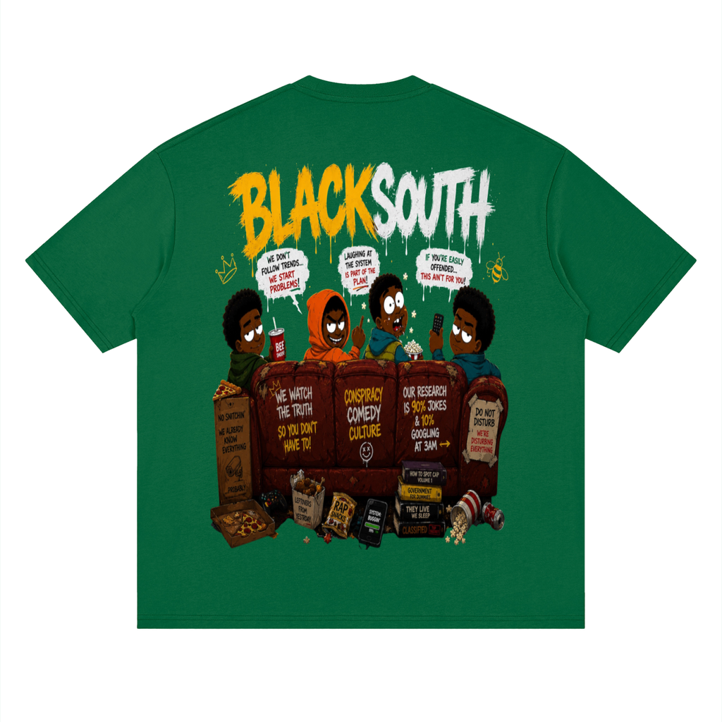 Beesmoove BlackSouth: Couch Chronicles  Loose Drop Shoulder T-Shirt