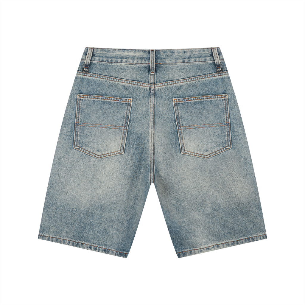 Beesmoove Men's Vintage Wash Denim Shorts