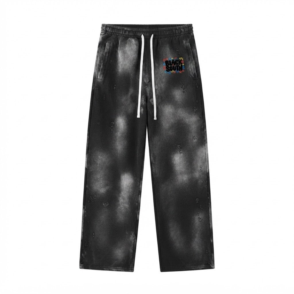 BEESMOOVE BlackSouth Sunfade Wide Leg Fleece Sweatpants