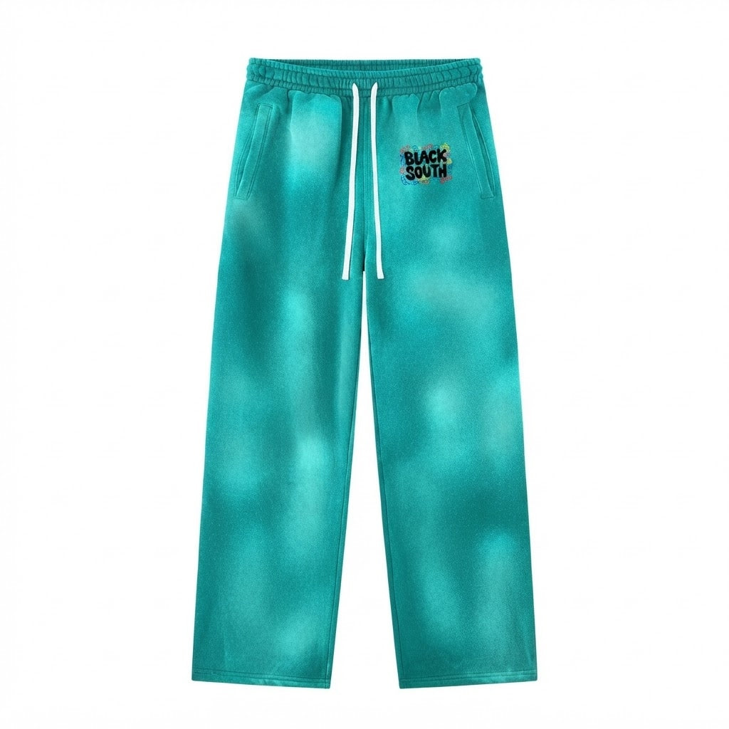 BEESMOOVE BlackSouth Sunfade Wide Leg Fleece Sweatpants