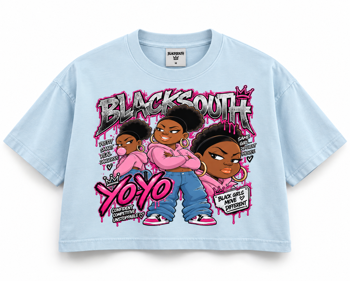 BEESMOOVE × BlackSouth Yo-Yo Back Graphic Crop Tee