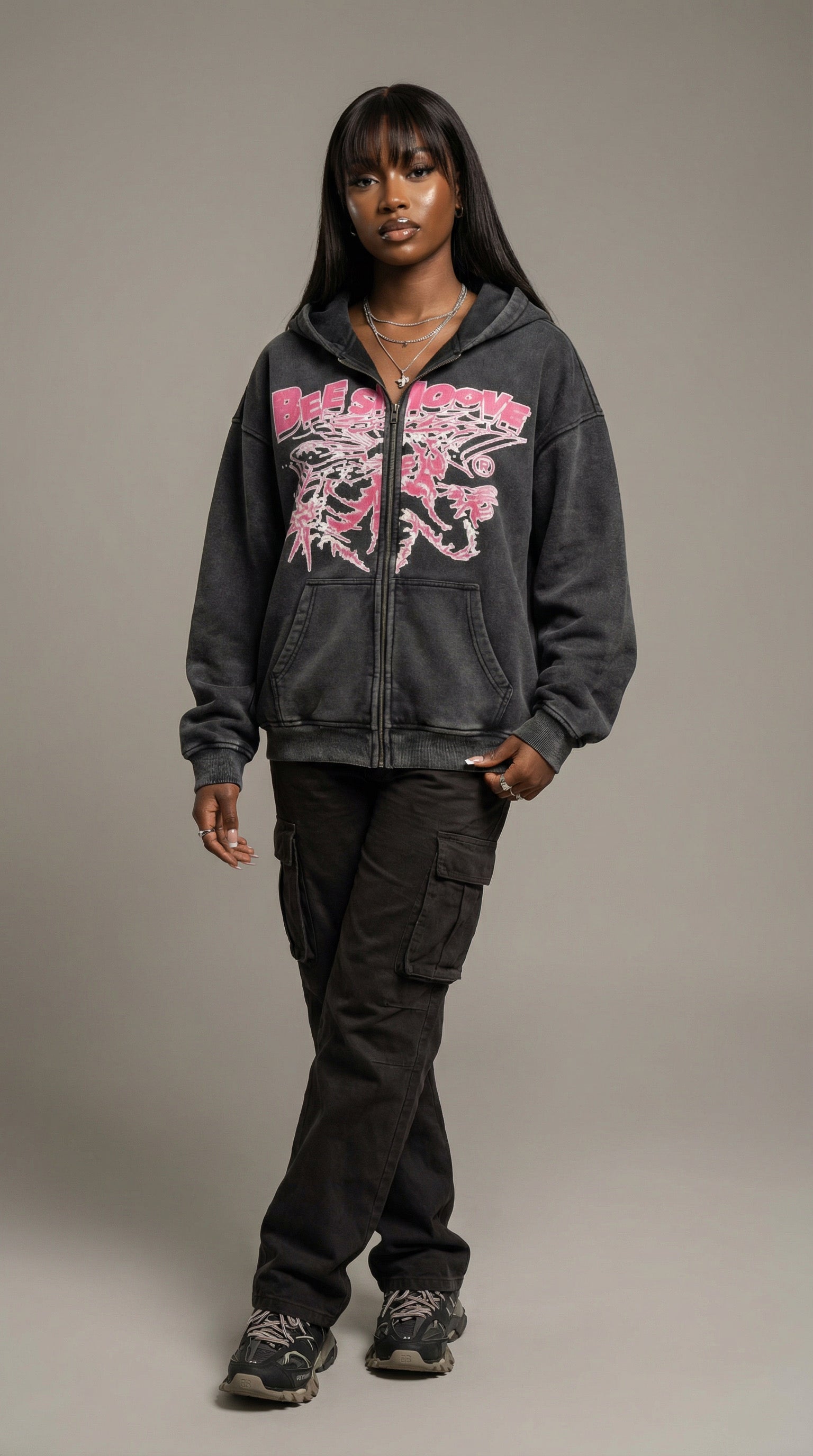 BEESMOOVE B-Squadron: Pink Ops Elite Edition Boxy Fleece Hoodie