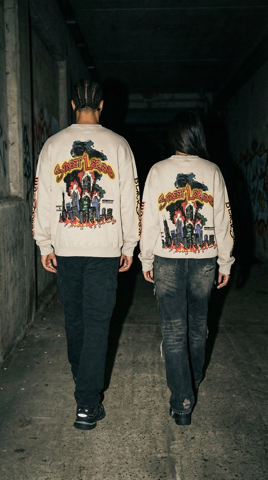 BEESMOOVE BlackSouth LiL Boo Chicago Legacy Oversized Sweatshirt