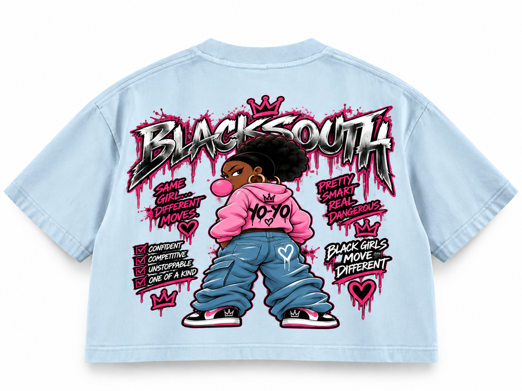 BEESMOOVE × BlackSouth Yo-Yo Back Graphic Crop Tee
