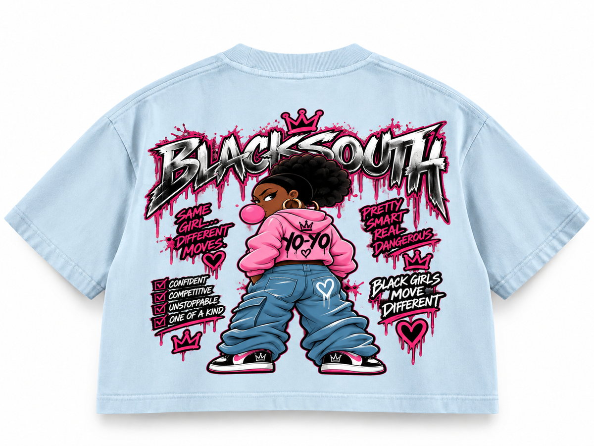 BEESMOOVE × BlackSouth Yo-Yo Back Graphic Crop Tee