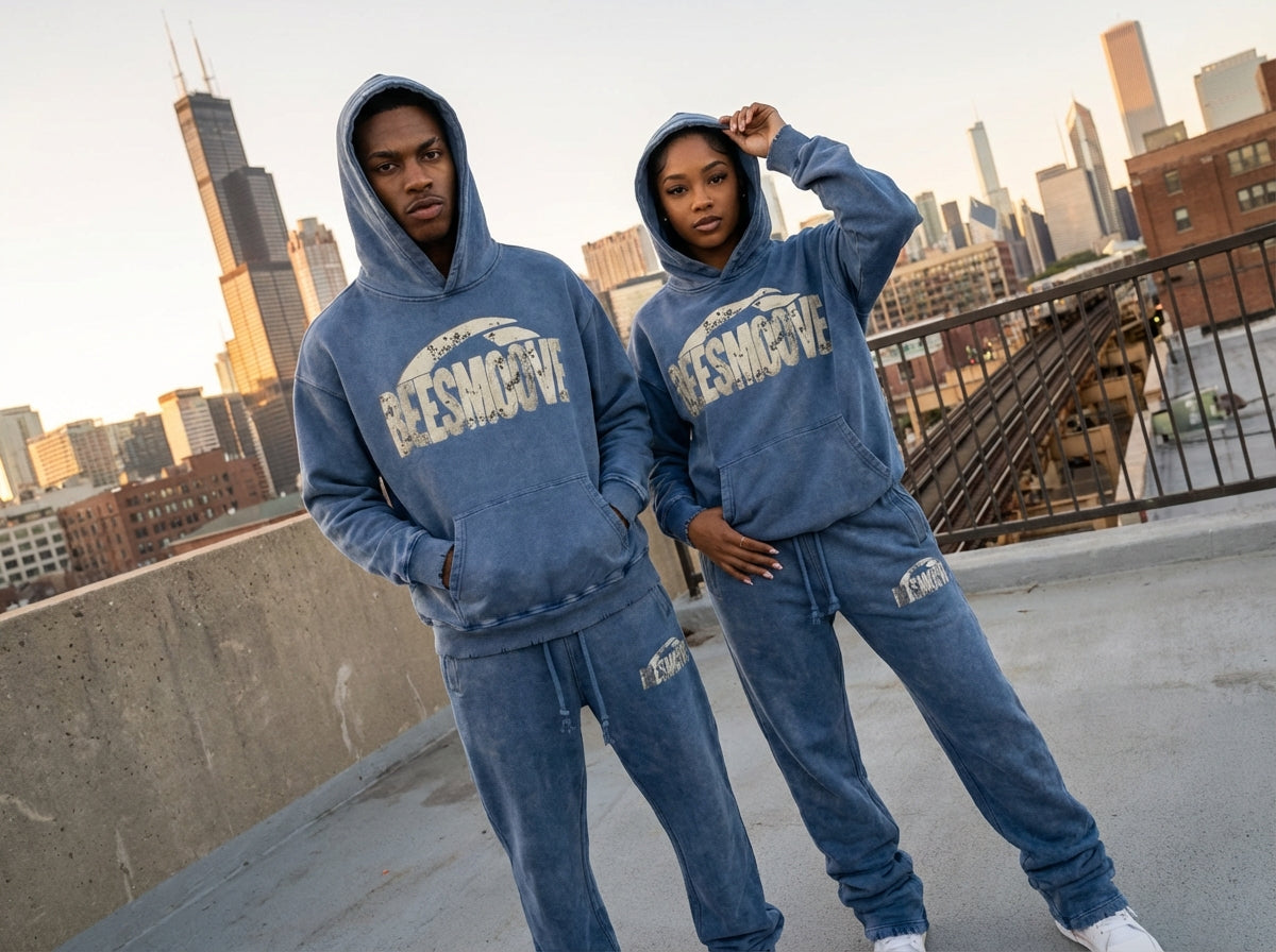 BEESMOOVE “Cold Era” Vintage Drop Heavyweight  Hoodie