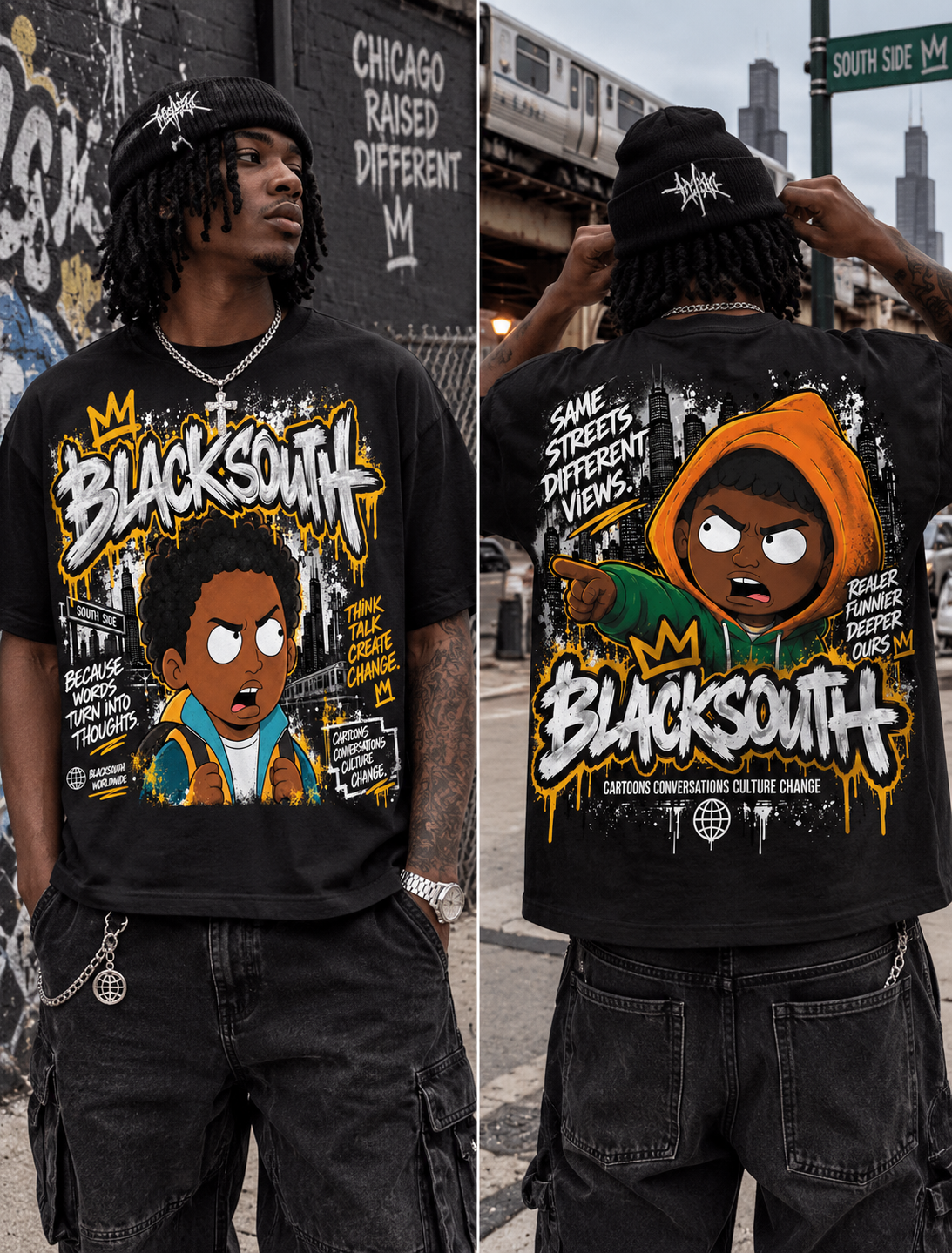 Beesmoove Blacksouth Same Streets, Different Views Tee
