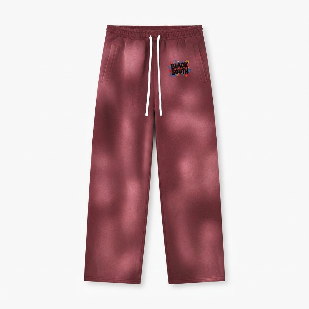 BEESMOOVE BlackSouth Sunfade Wide Leg Fleece Sweatpants