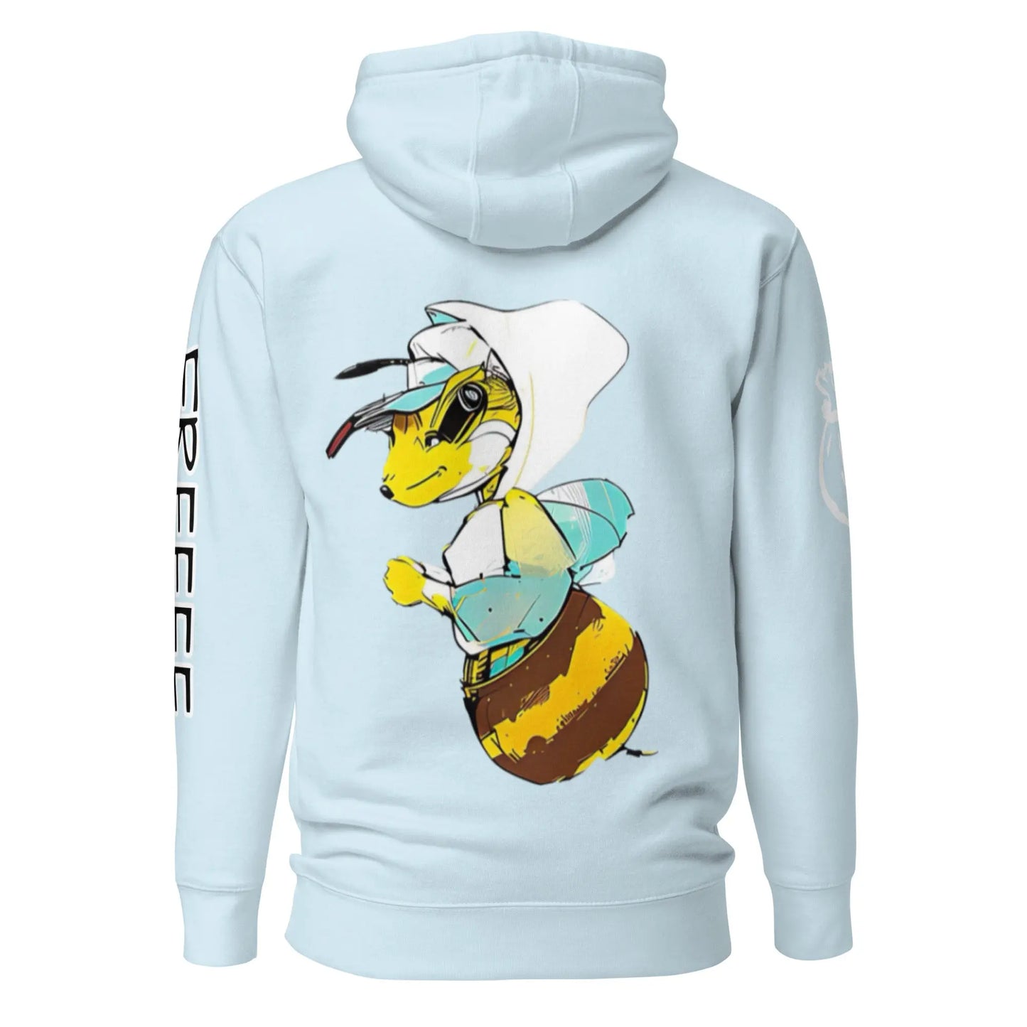 Beesmoove retro sky blue hoodie on bee Unisex Hoodie - Beesmoove