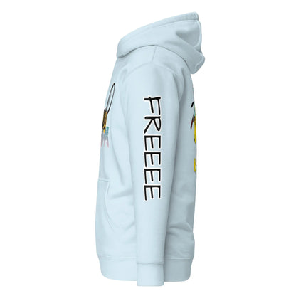 Beesmoove retro sky blue hoodie on bee Unisex Hoodie - Beesmoove