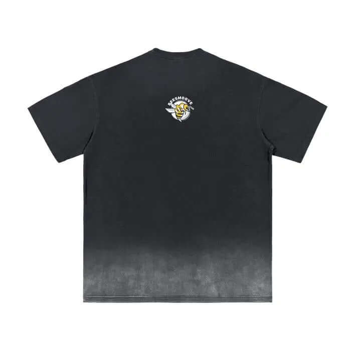 Black Vintage Washed Gradient T-Shirt - 250 GSM ODMPOD  Beesmoove   Black Vintage Washed Gradient T-Shirt - 250 GSM ODMPOD  Beesmoove  Beesmoove  ODMPOD Beesmoove   ODMPOD