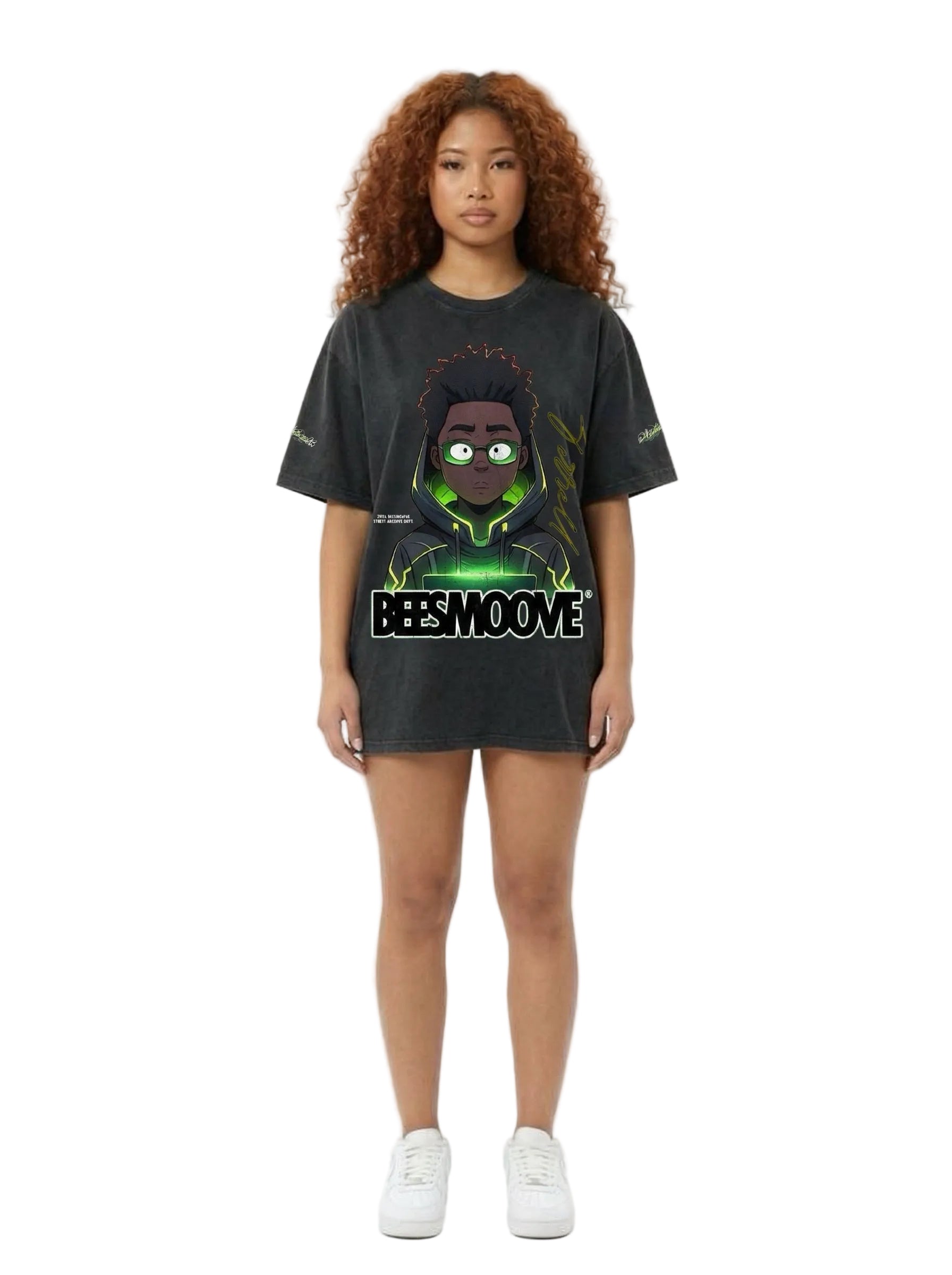 BEESMOOVE Terrell Ninja Code Loose Drop Shoulder T-Shirt -Blacksouth Collection