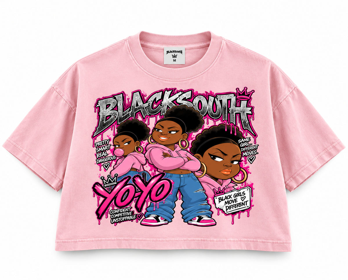 BEESMOOVE × BlackSouth Yo-Yo Back Graphic Crop Tee