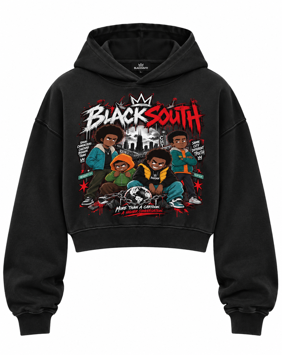 Beesmoove BLACKSOUTH Higher Conversation Cropped Hoodie