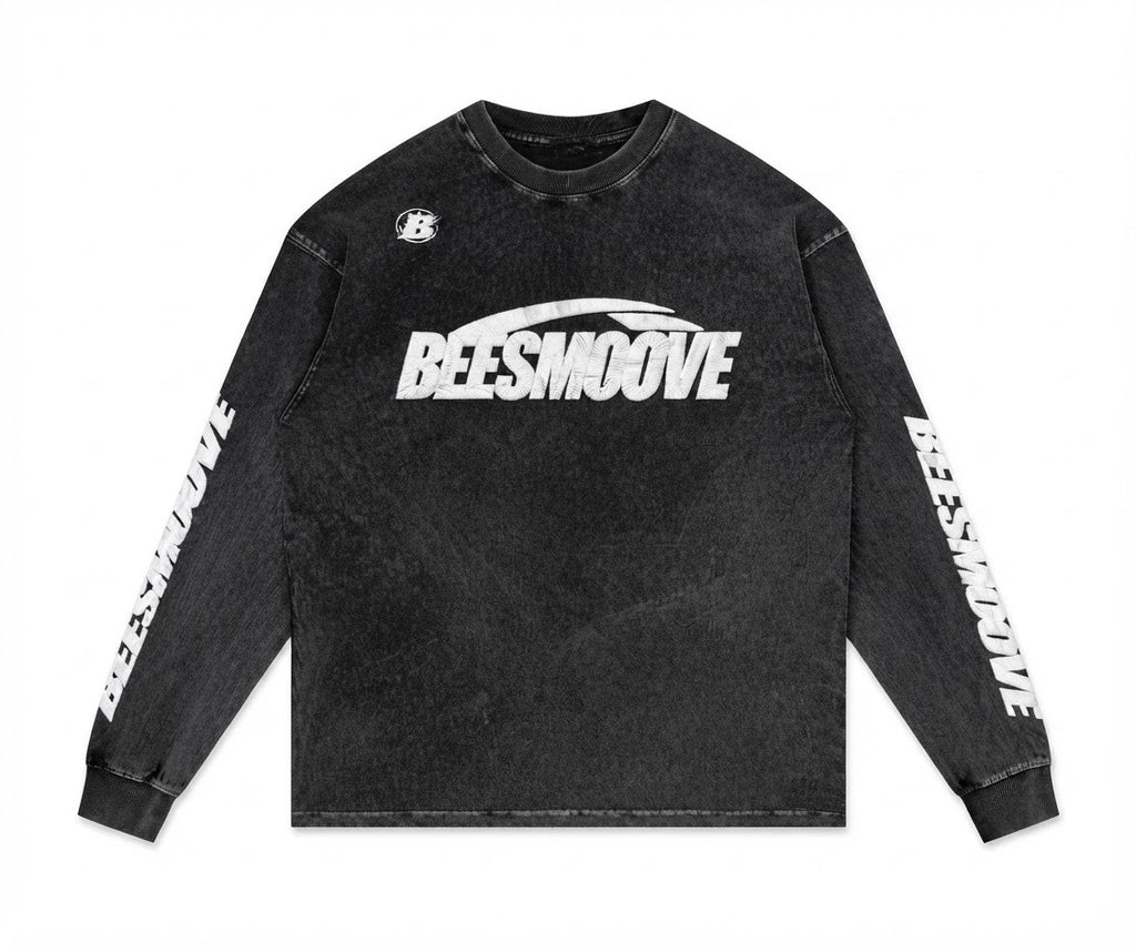 Beesmoove embroidered Wash Oversize Long Sleeve T-Shirt