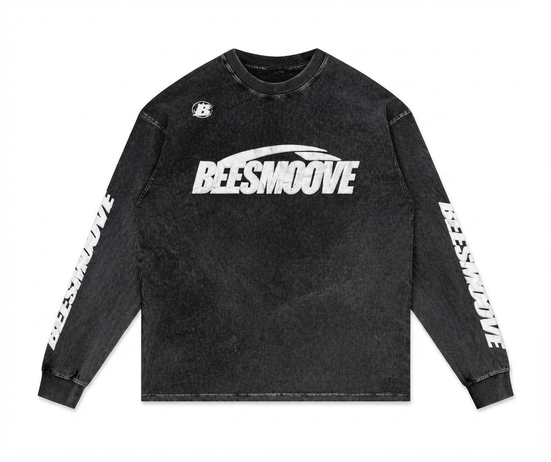 Beesmoove embroidered Wash Oversize Long Sleeve T-Shirt