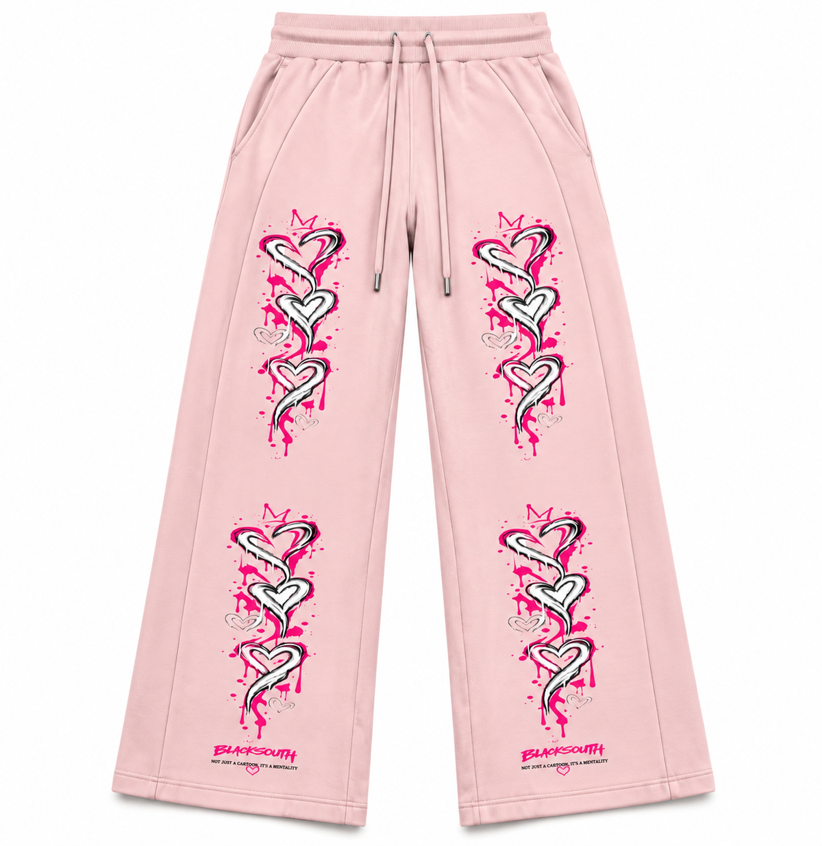Beesmoove BlackSouth  HEARTBREAK WIDE-LEG PANTS