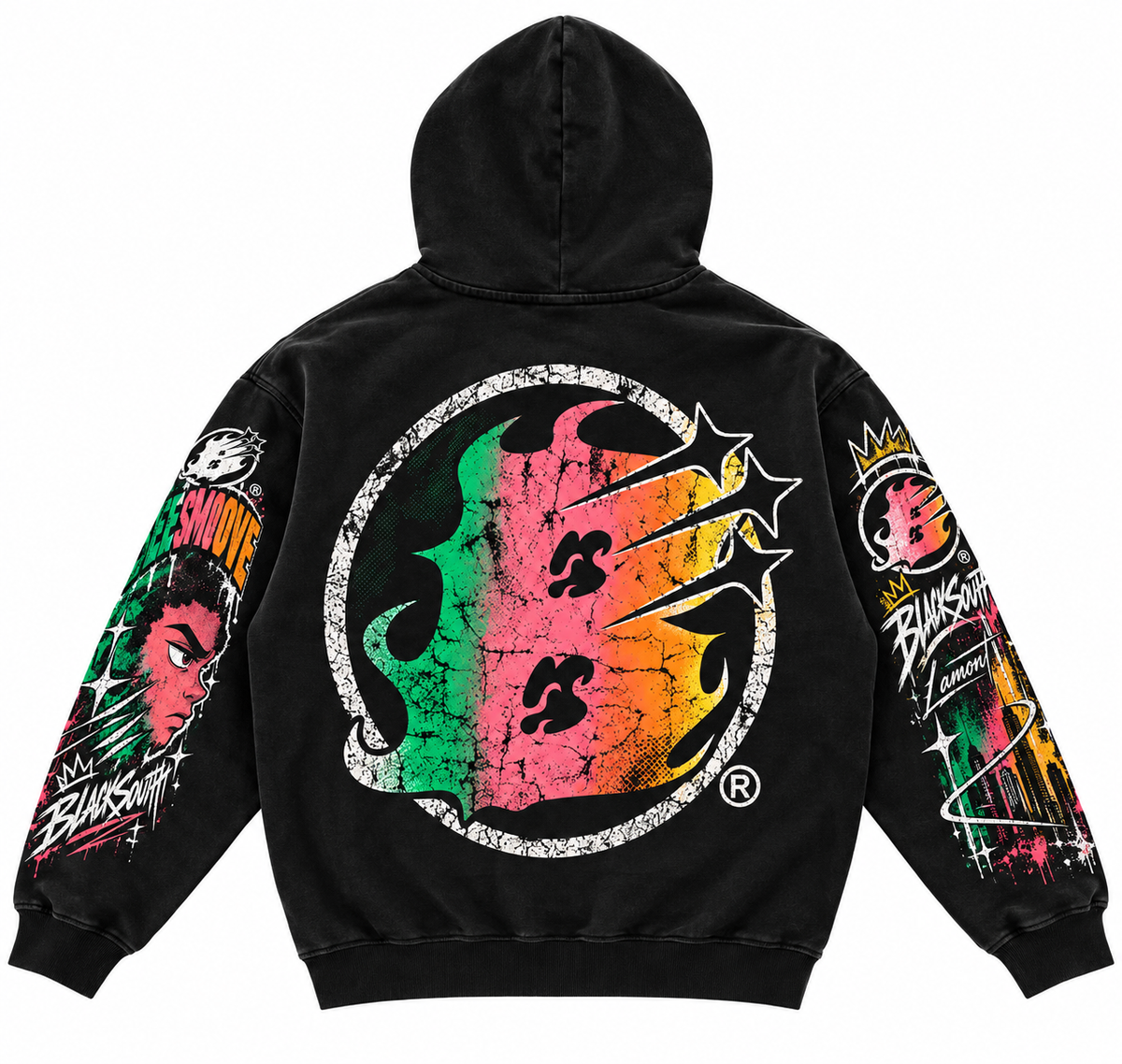 Beesmoove BlackSouth LAMONT THE GRIND NEVER LIES Boxy Hoodie