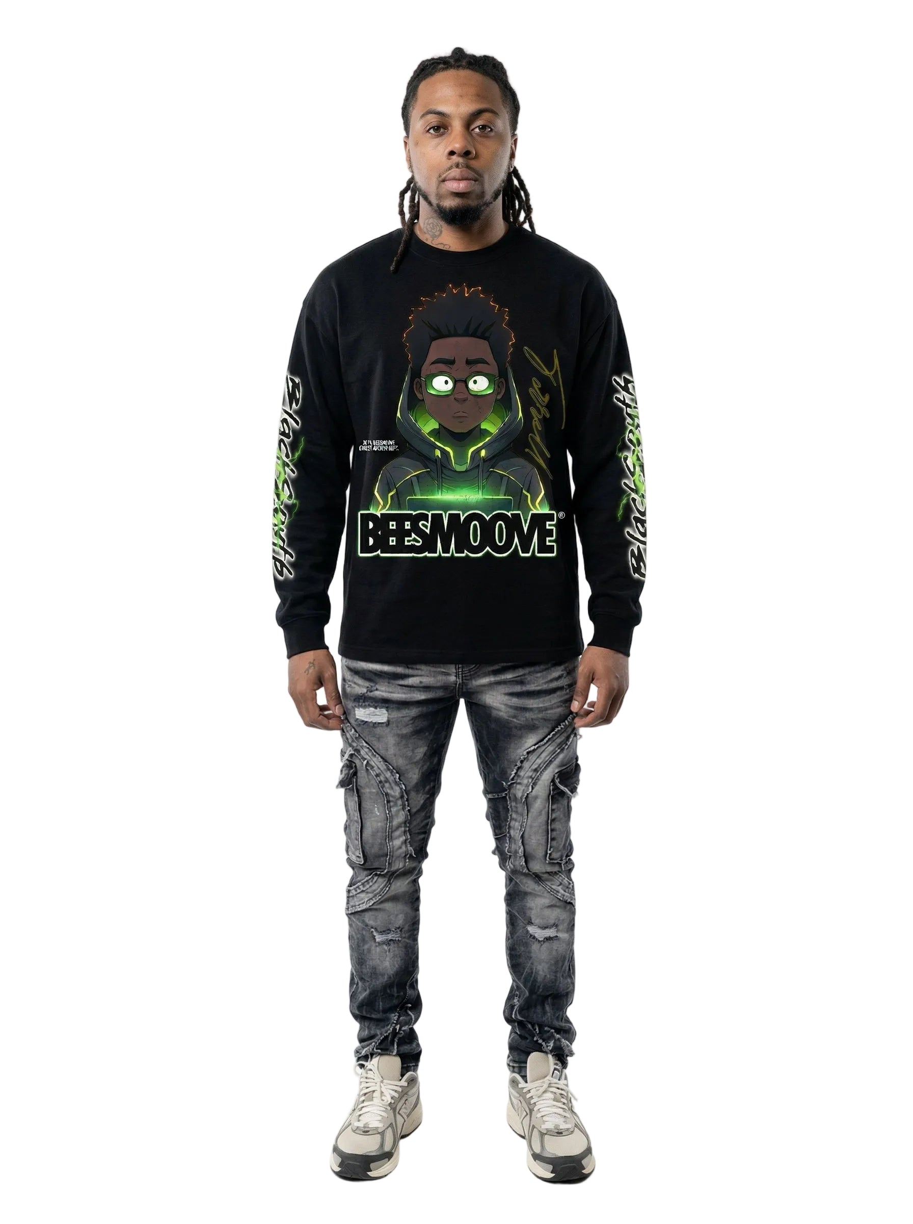 BEESMOOVE Terrell Ninja Code Long Sleeve T-Shirt -Blacksouth Collection