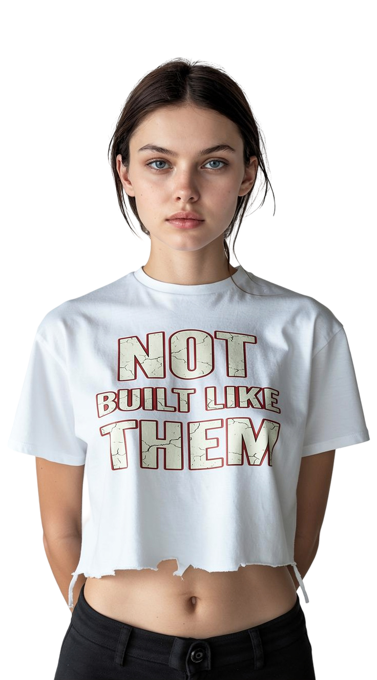 BEESMOOVE “Not Like Them” Raw Hem Wash Raw-Hem Boxy T-shirt