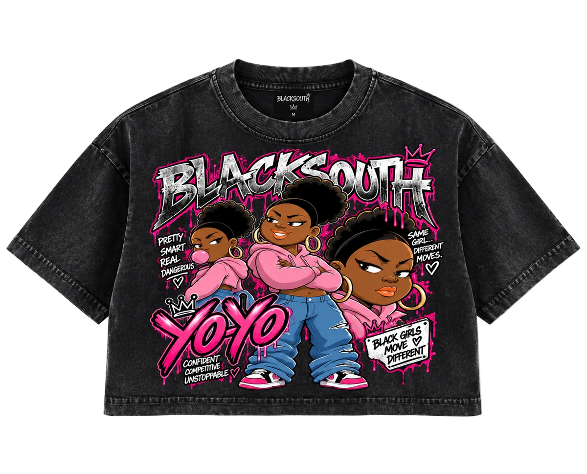 BEESMOOVE × BlackSouth Yo-Yo Back Graphic Crop Tee
