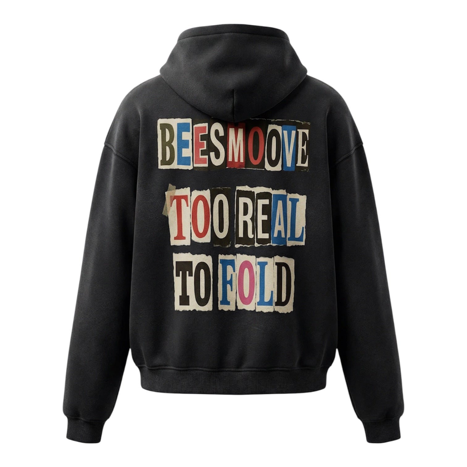 BEESMOOVE Too Real to Fold Edition Zipper Boxy Fleece Hoodie