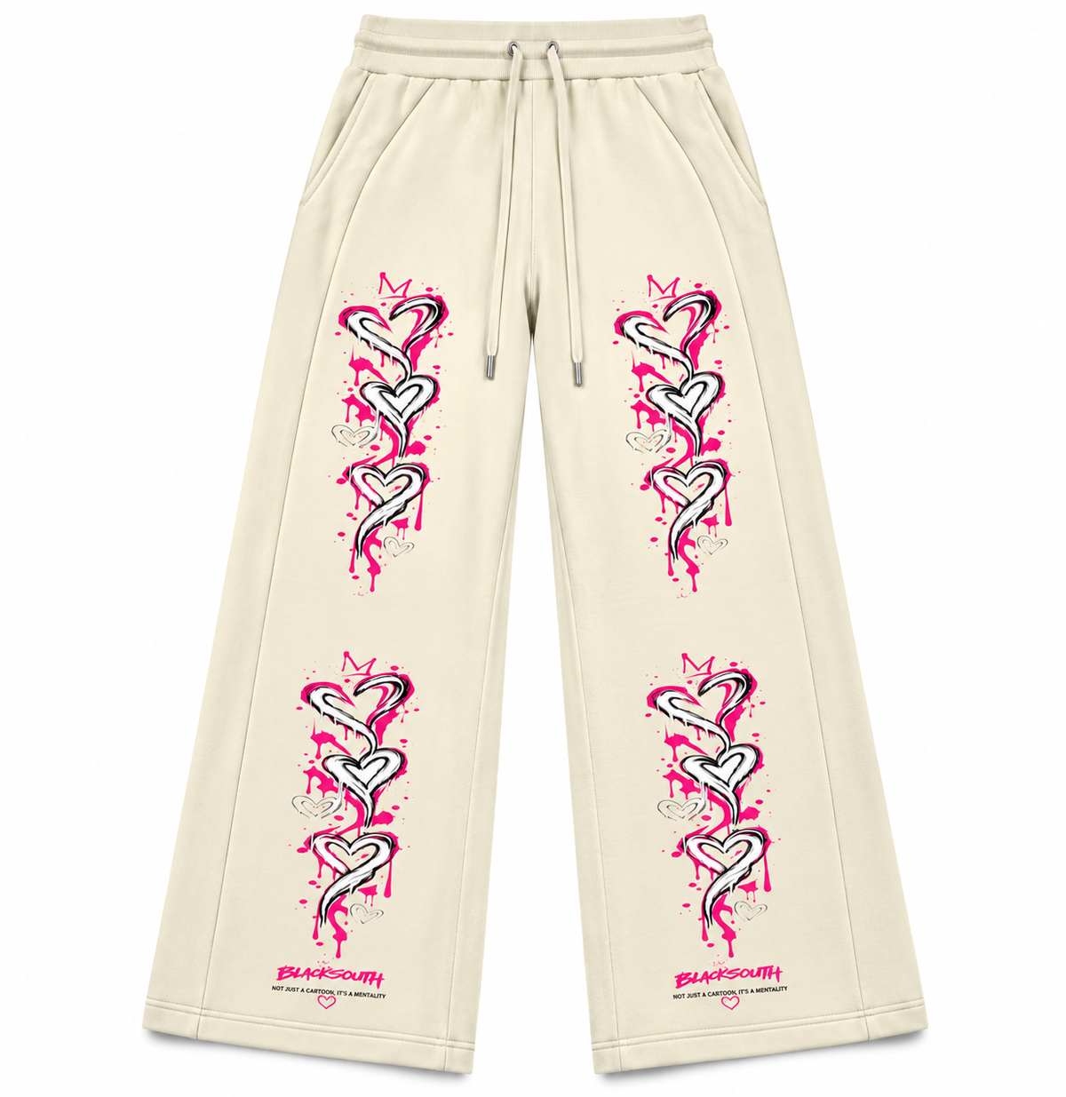 Beesmoove BlackSouth  HEARTBREAK WIDE-LEG PANTS