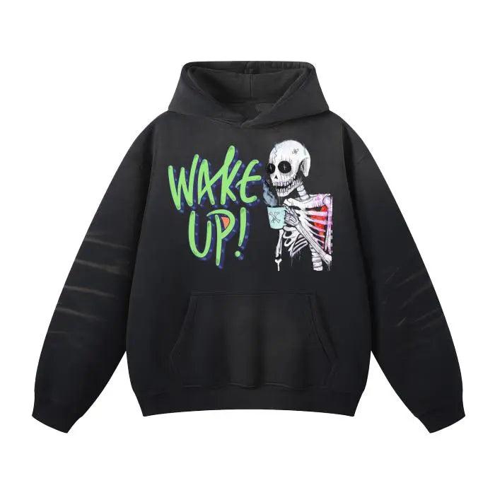 Beesmoove Wake Up-Monkey Washed Dyed Fleece Hoodie - Beesmoove 