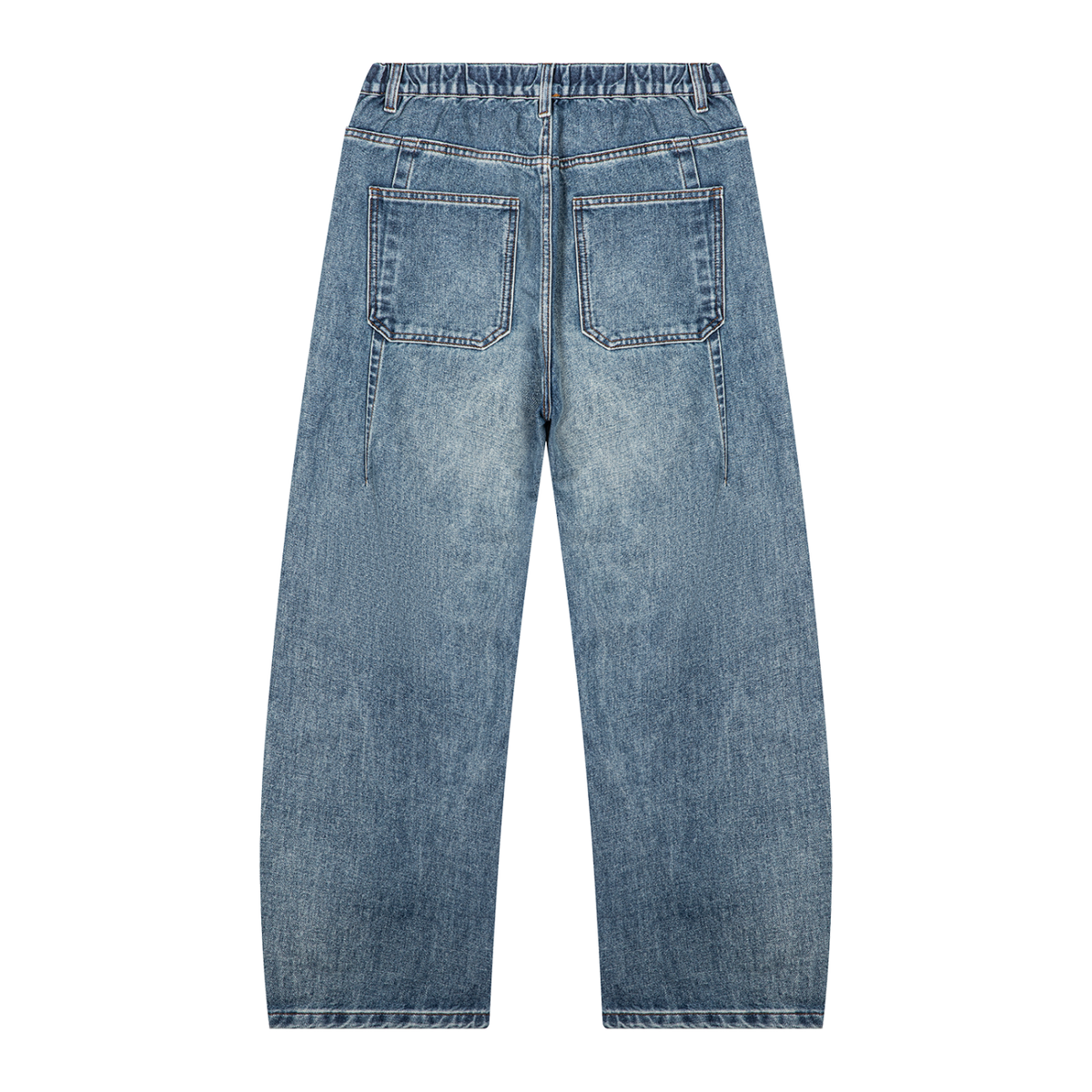 Beesmoove Vintage Wash Barrel Leg Denim Jeans