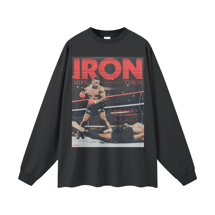 Beesmoove Iron Tyson Long Sleeve Tee - Beesmoove ODMPOD  44.98 Carbon-Gray-XL